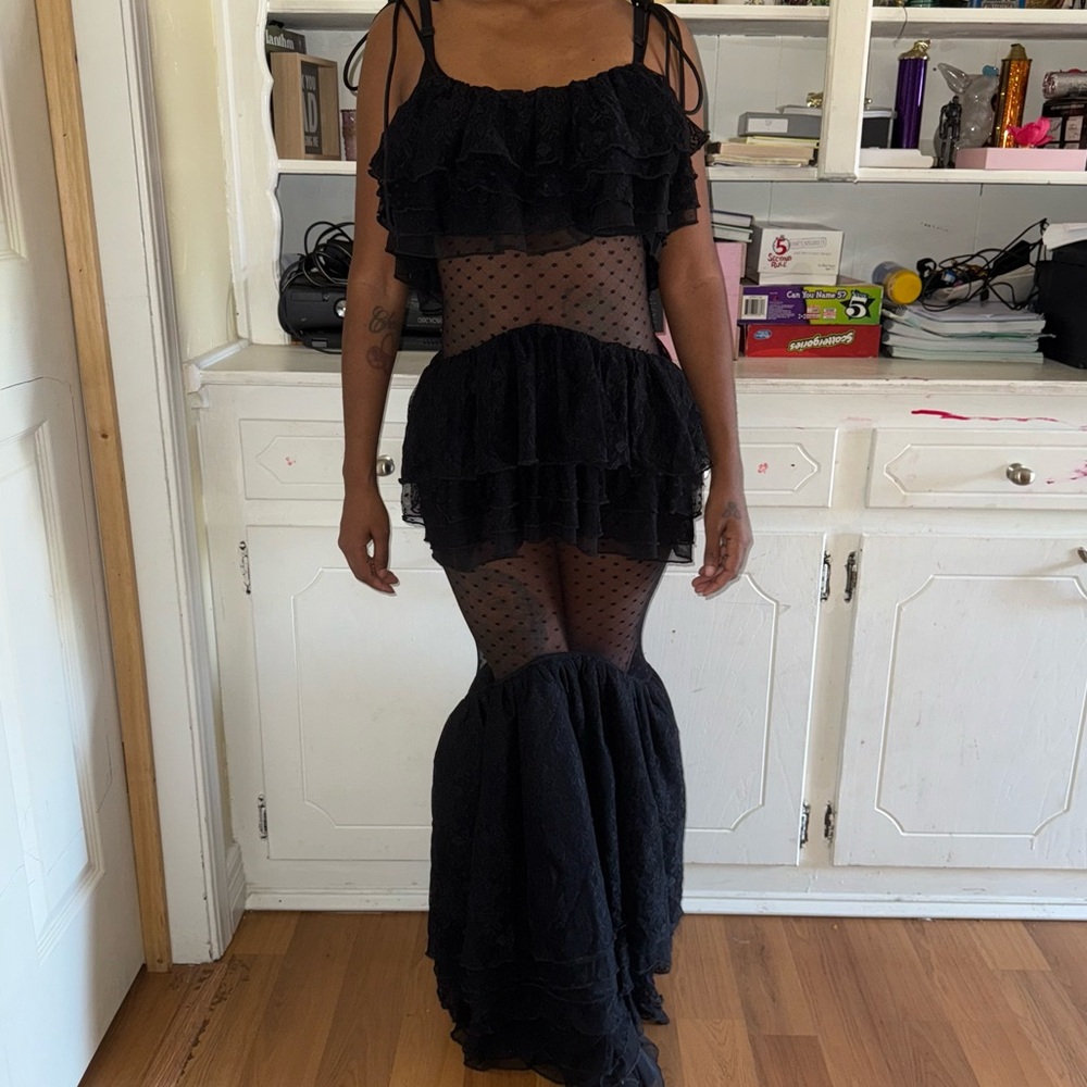 Dolls kill widow black tiered dress